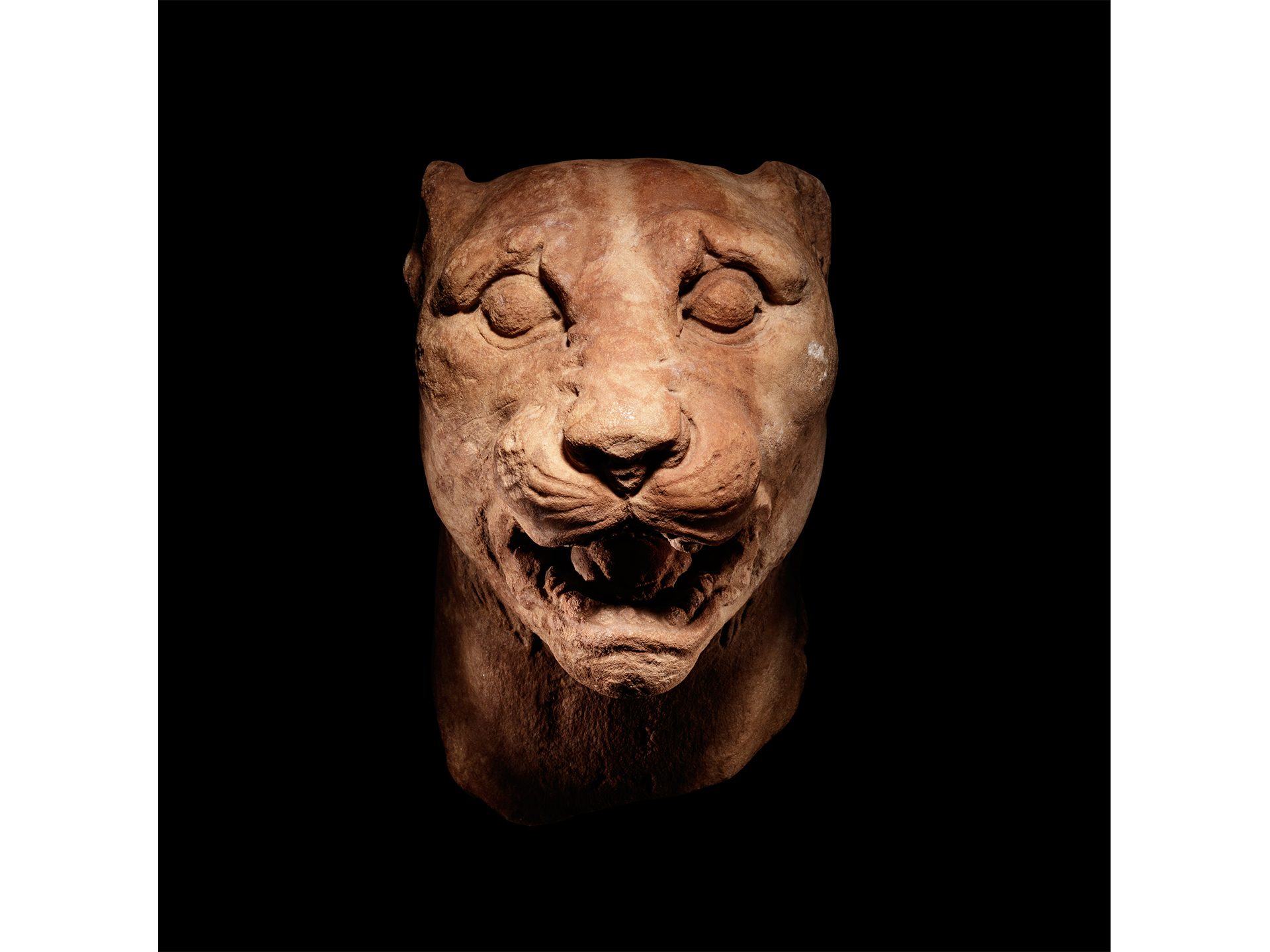 A Greek Marble Panther Head